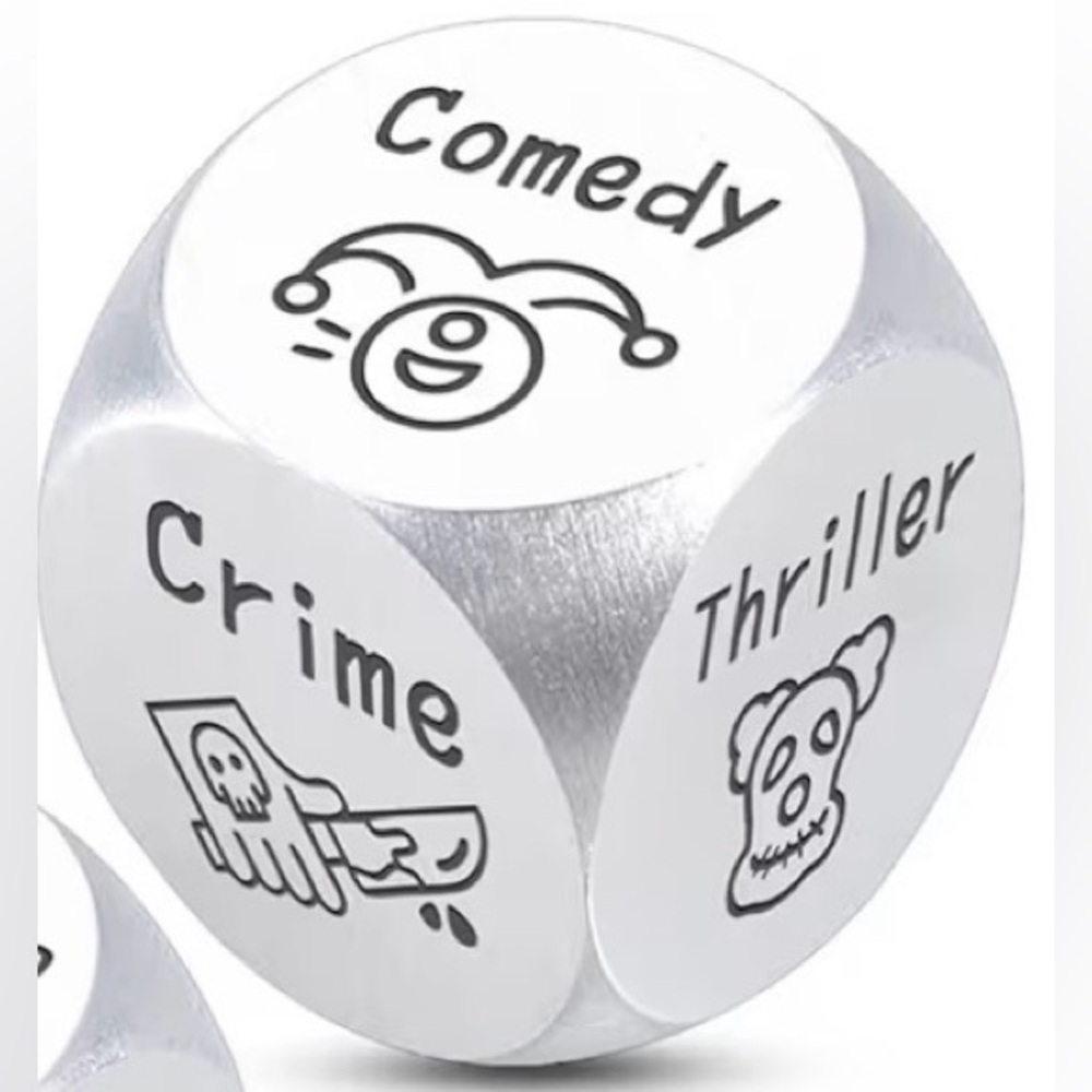 Movie Decision Date Night Metal Dice – Comedy Romance Thriller Action SciFi Game